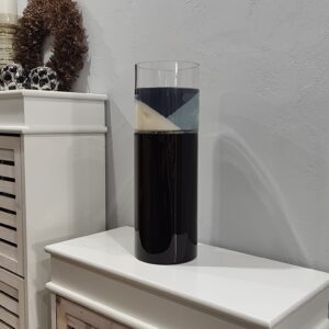 Windlichtsäule mit Glas schwarz
